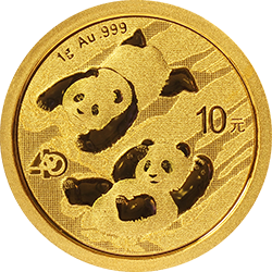 2022版熊貓貴金屬紀念幣1克圓形金質紀念幣
