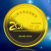 2014年1月：定制廣州立白集團(tuán)20周年一家親定制活動(dòng)紀(jì)念幣